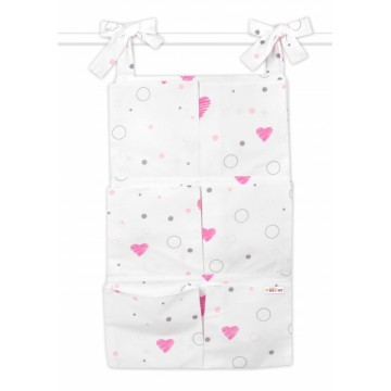 Vreckár na postieľku 6 vreciek Baby Nellys, I love Girl, ružový/biely