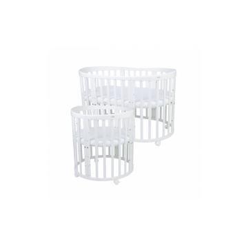 Detská rastúca postieľka 9v1 oval biela + set