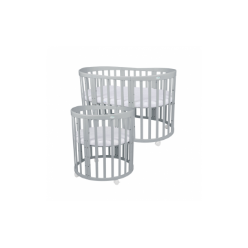 Detská rastúca postieľka 9v1 oval sivá + set