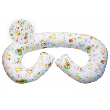 Dojčiace vankúš/relax. poduška MAXI, PES guličky Baby Nellys, Včielky a Lienky, biela