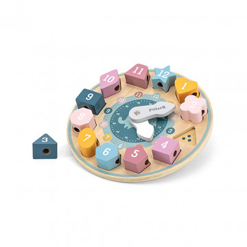 Drevené hodiny Viga vkladacie puzzle