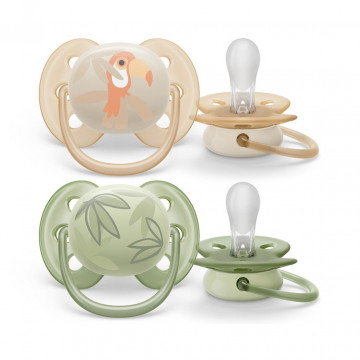Dojčenský cumlík Ultrasoft Premium  Avent zvieratá 0-6 miesacov 2 ks chlapec