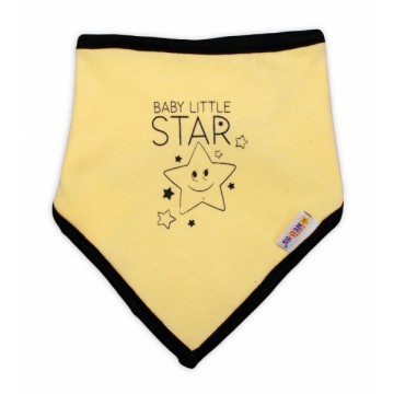 Detský bavlnený šatka na krk Baby Nellys, Baby Little Star - žltý