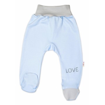 Baby Nellys Dojčenské polodupačky, modré - Love, veľ. 62