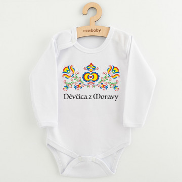 Detské body s potlačou New Baby Ľudový vzor Děvčica z Moravy