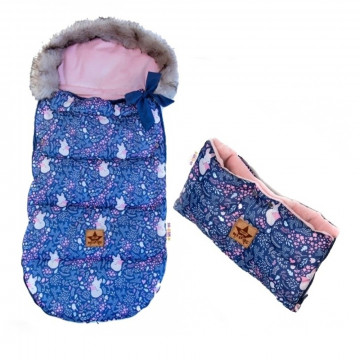Detský fusak maxi PREMIUM Líška Baby Nellys, granátový, 110x50cm + rukávník zadarmo