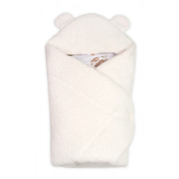 Baránková zavinovačka s kapucňou bavlna/baránok, Teddy - Srnka smotana