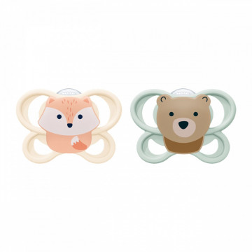 Dojčenský cumlík  NUK Perfect Match Air FOX/BEAR 0-2m 2ks box