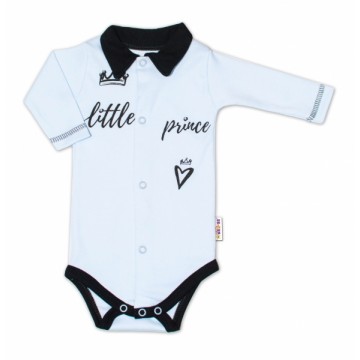 Baby Nellys Body dlhý rukáv s golierikom, modré Little Prince
