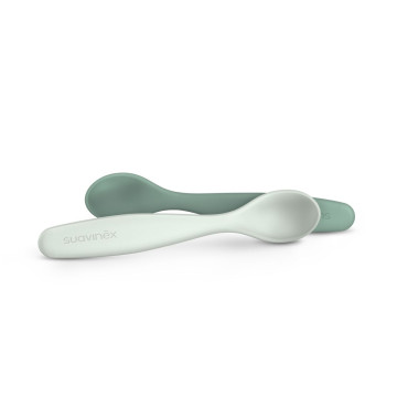 SUAVINEX | Lyžičky WONDERLAND MEW 2 ks - ZELENÉ