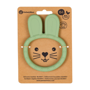 PETITE&MARS Hryzačka silikónová Bunny Sweet Pea 0m+
