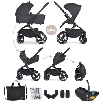 PETITE&MARS Kočík kombinovaný SCOUT 3v1 Anthracite Moon s Core Pro i-Size