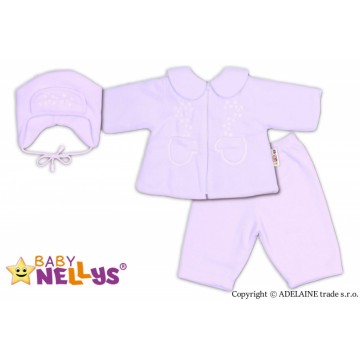 Kabátik, čiapočka a nohavice Baby Nellys ®- biela