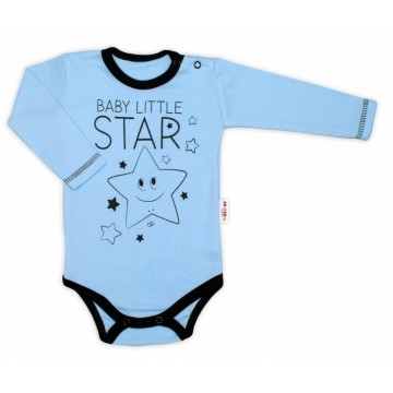 Baby Nellys Body dlhý rukáv, modré, Baby Little Star