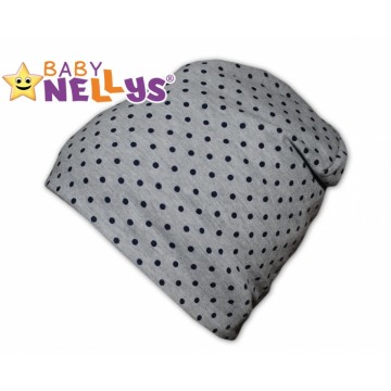 Bavlnená čiapočka s granátovými bodkami Baby Nellys ® - šedá
