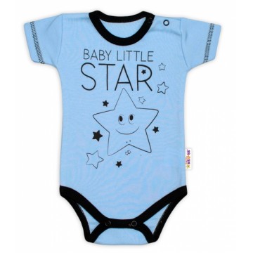 Body krátky rukáv Baby Nellys, Baby Little Star - modré, veľ. 80