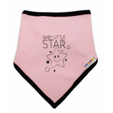 Detský bavlnený šatka na krk Baby Nellys, Baby Little Star - ružový