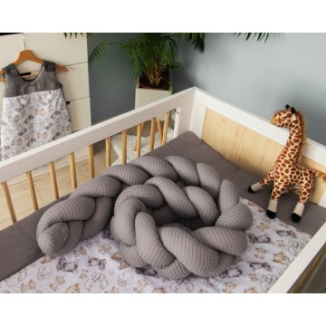 Baby Nellys Mantinel pletený vrkoč Vafel, Safari, 220 x 16 cm