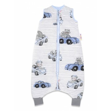 Baby Nellys, Spací vak s nohavičkami Baby Car, 90 cm - modrá