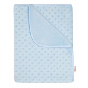 Baby Nellys Detská luxusná obojstranná deka s Minky 80x90 cm, modrá