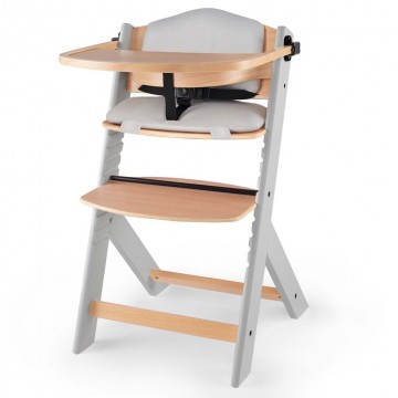 KINDERKRAFT Stolička jedálenská Enock s vložkou Grey wooden