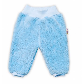 Baby Nellys Dojčenské chlupáčkové tepláčky Cute Bunny - modré