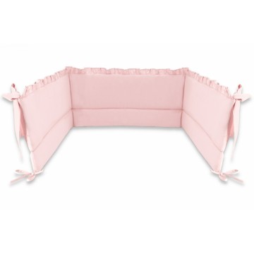BABY NELLYS Mantinel s volánikom do postieľky 120 x 60 cm, Royal - ružový