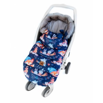Baby Nellys Detský fusak maxi PREMIUM winter friends, granátový, 110x50cm