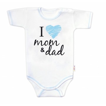 Body krátky rukáv Baby Nellys, I love mom &amp; dad, kluk, veľ. 80