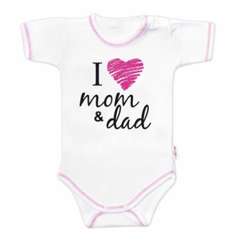 Body krátky rukáv Baby Nellys, I love mom &amp; dad, holka, veľ. 74